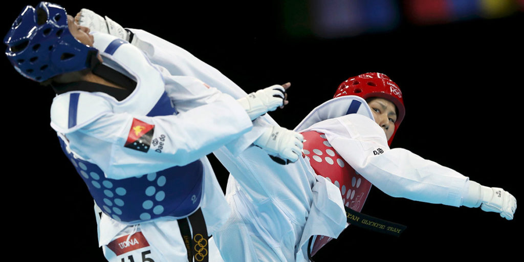 Olympic taekwondo sparring